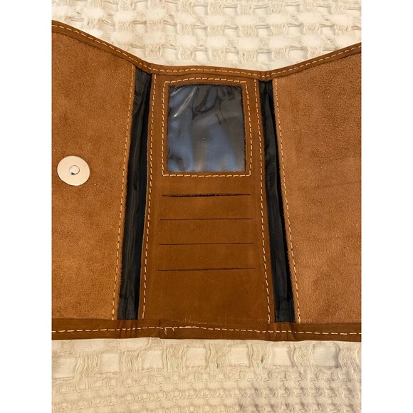 Mexican Handcrafted Wallet Clutch Trifold Embroidered Purse 4 Credit Card Slots - Picture 6 of 10